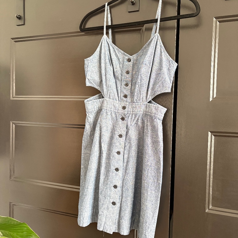 Madewell Chambray Cutout Cami Mini Dress